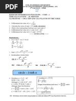 MINI QUIZ 1 -- HYPERBOLICS FUNCTIONS