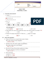 Daily Test Chapter 4, 5 and 6: Subject: Math Name: Day: Number: Date: Class: Grade 3