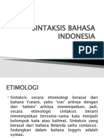 Sintaksis Bahasa Indonesia
