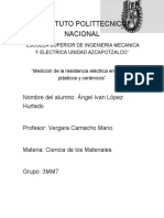 Medición de La Resistencia Eléctrica en Metales Plásticos y Cerámicos