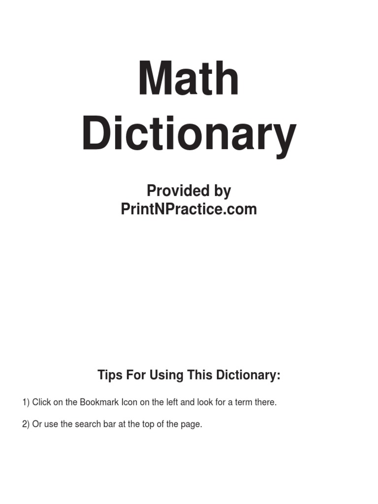 Comprehensive Math Dictionary | PDF | Division (Mathematics) | Numbers