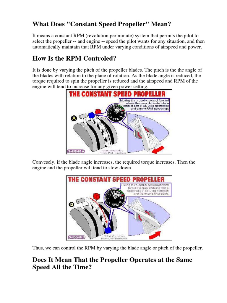 5 Constant Speed Propeller PDF Piston Throttle