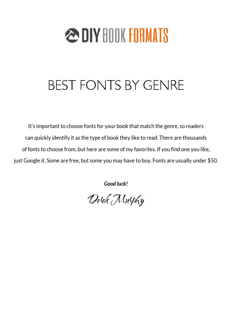 Best Fonts by Genre | PDF