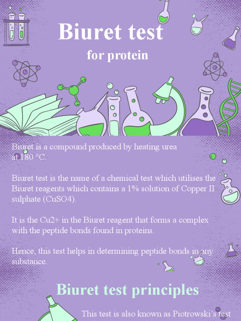 Biuret Test for Protein Detection | PDF | Chemistry | Chemical Substances