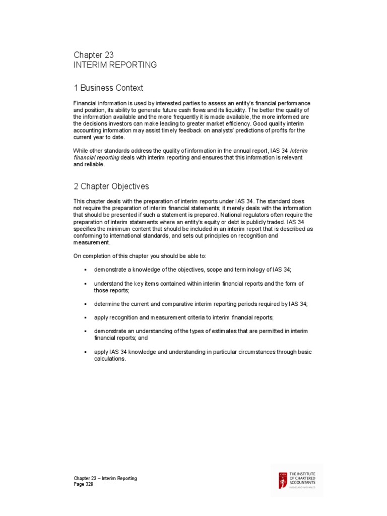 IAS 34 Interim Reporting | PDF | Financial Statement | International ...