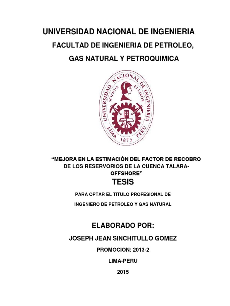 Mejora del Factor de Recobro en Talara | PDF | Petróleo | Simulación