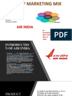 7 P's of Marketing Mix for Air India