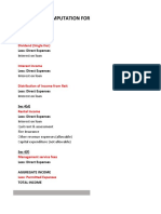 FORMAT AND WORKINGS FOR LISTED AND UNLISTED IHC COMPUTATIONS