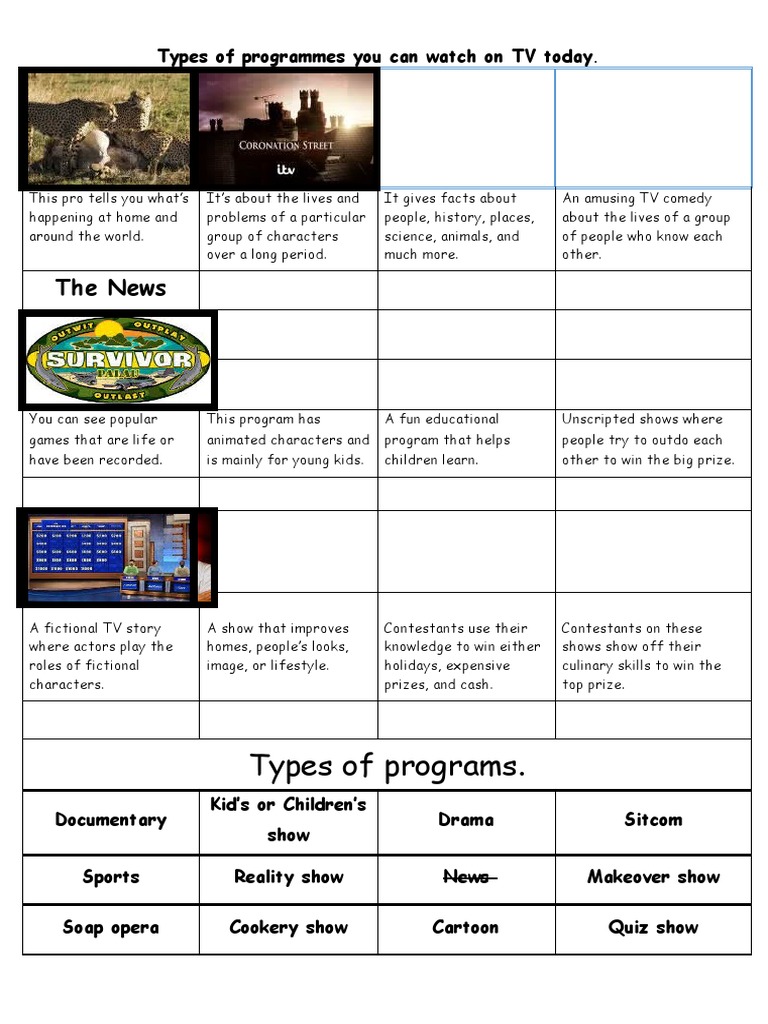 Types of TV Programs Explained | PDF