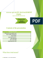 Total Quality Management (TQM) : Prepared By: Osama Mohammed