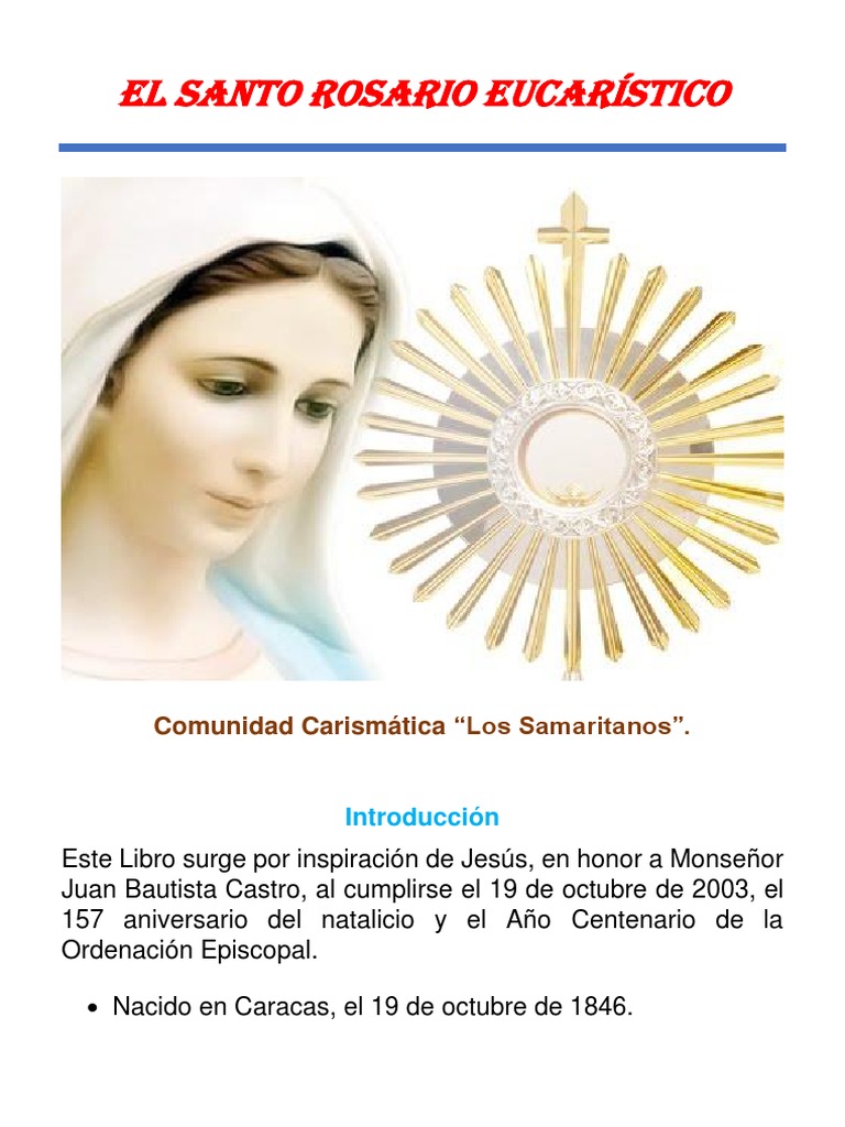 Rosario Eucaristico Testo Con Litanie Santo Rosario Eucaristico | PDF | eucaristía | orador del Señor