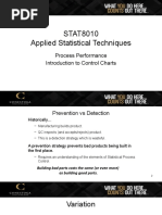 STAT8010 Applied Statistical Techniques: Process Performance Introduction To Control Charts