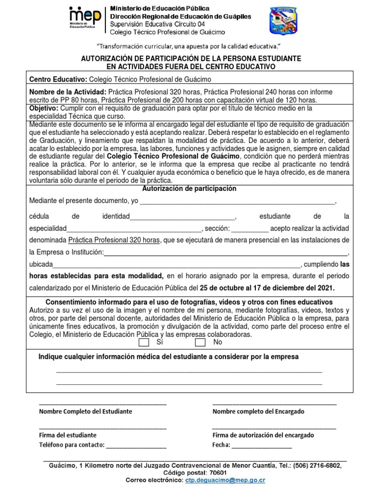 Autorización de Práctica 320 | PDF, image size:768x1024