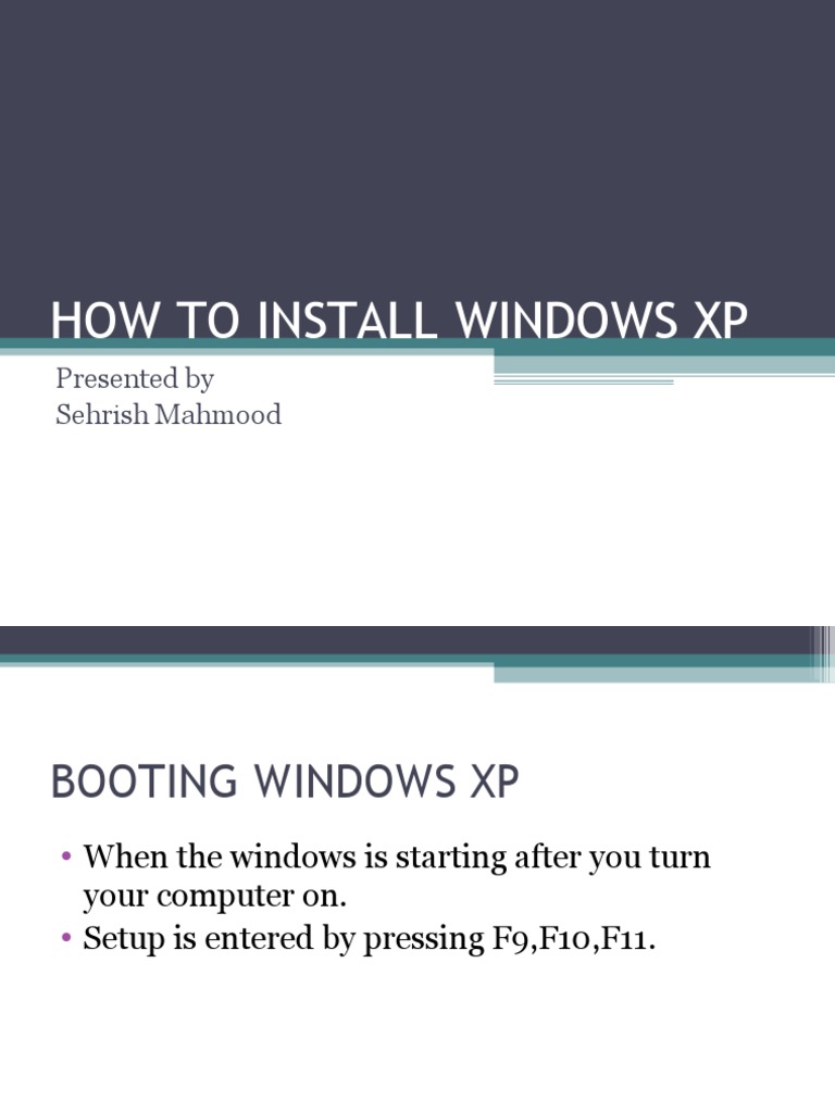 How To Install Windows XP | PDF
