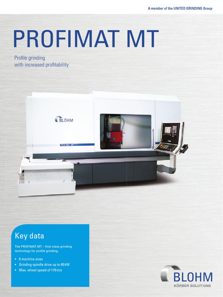 Profimat MT: United Grinding Technologies Blindtext Key Data | PDF ...