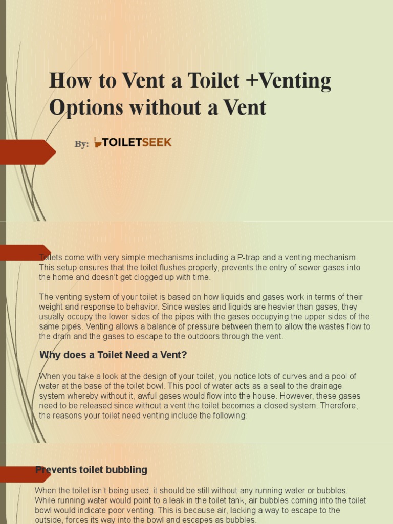 How To Vent A Toilet +venting Options Without A Vent PDF Plumbing