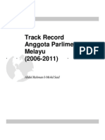 Track Record Anggota Parlimen Melayu PAP (2006-2011)