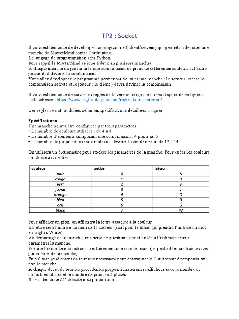 Développez MasterMind en Python | PDF | Méthodes et références pédagogiques