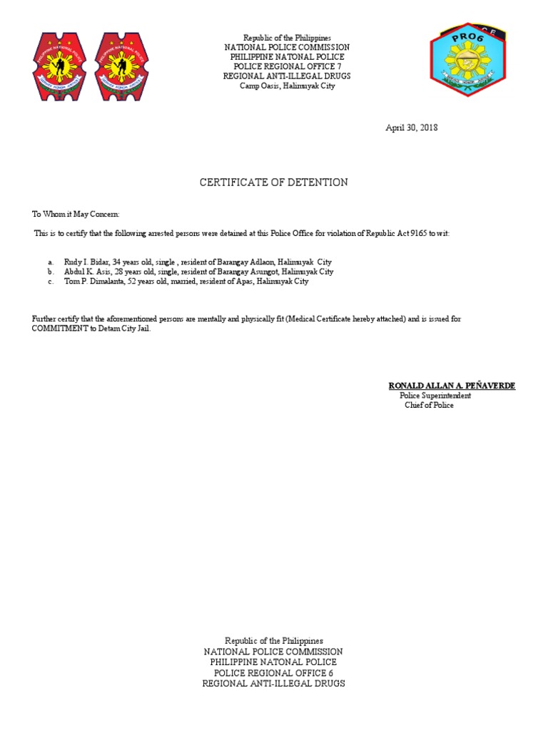 Certificate of Detention Midterm PDF National Security Human Rights