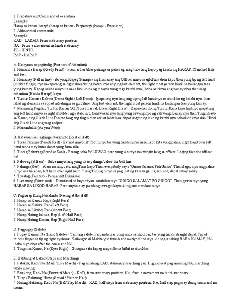 Marching Commands PDF