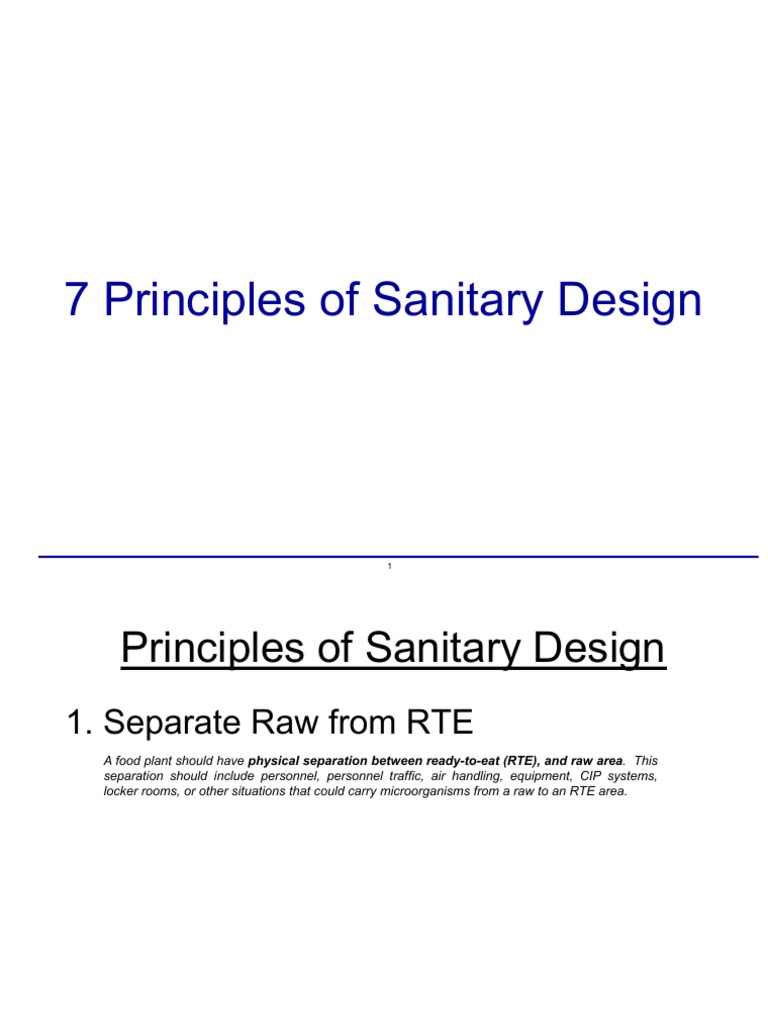 7 Principles of Sanitary Design PDF Pipe (Fluid Conveyance) Rivet