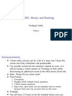 ECO 350: Money and Banking: Professor Griffy