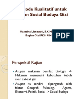 Metode Kualitatif Untuk Kajian Sosial Budaya Gizi