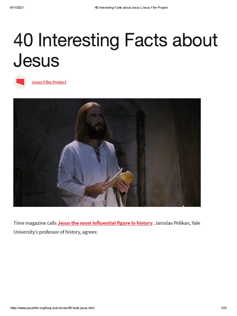40 Fascinating Facts About Jesus PDF Jesus Ministry Of Jesus