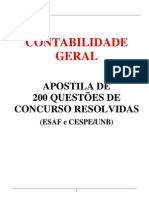 Contabilidade - 200 - Questoes Esaf e Cespe