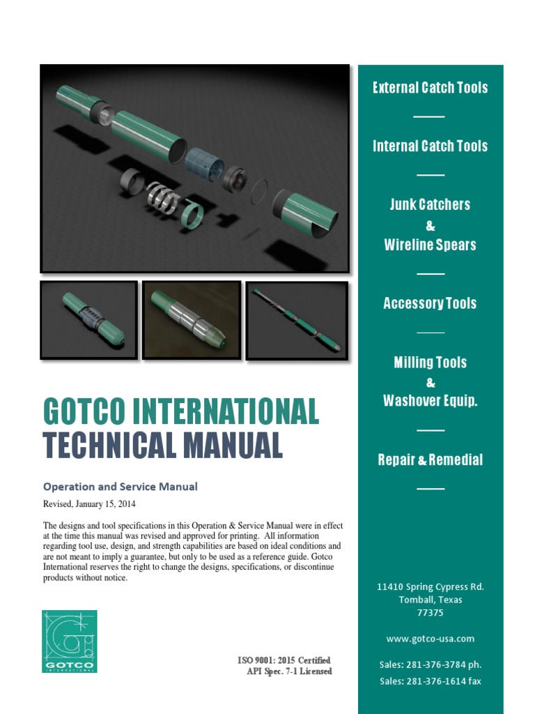 Gotco Sucker Rod Overshot Manual | PDF | Ultimate Tensile Strength ...