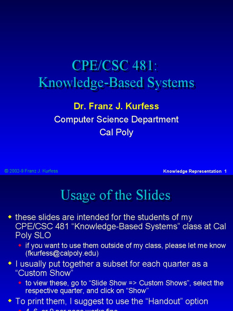 3 Knowledge Representation PDF Knowledge Representation And