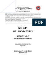 Me Laboratory Ii: Activity No. 3 Fans and Blowers