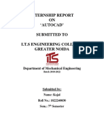 Internship Report ON Autocad' Submitted To I.T.S Engineering College, Greater Noida