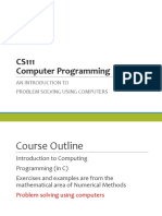 CS111 Computer Programming: An Introduction To Problem Solving Using Computers