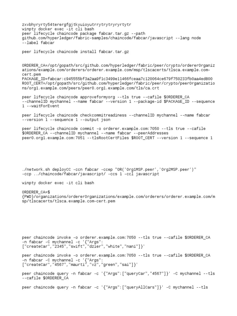 Hyperledger Fabric Fabcar Chaincode Guide | PDF | Computers
