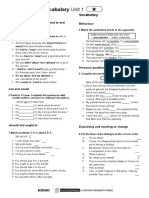 Grammar and Vocabulary Unit 1