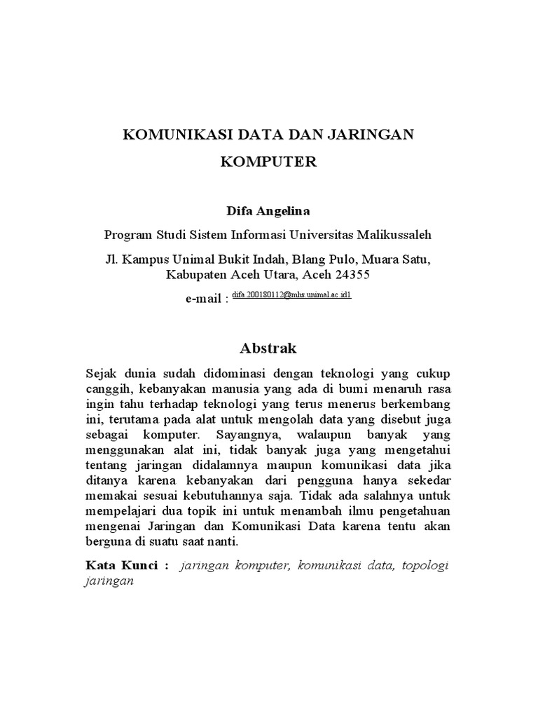 Komunikasi Data dan Jaringan Komputer | PDF