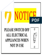 Notice: Please Switch Off All Electrical Appliances When Not in Use