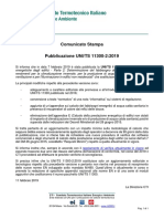 Comunicato Stampa - Pubblicazione UNI TS 11300-2 - 20190211