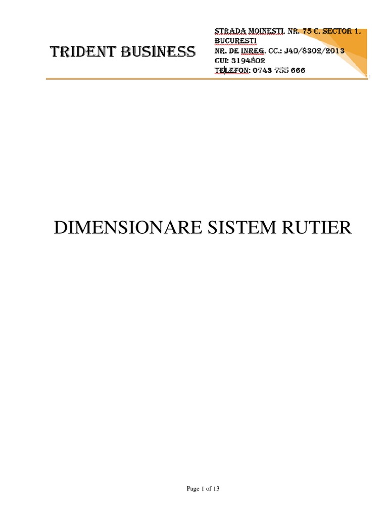 Dimensionare Sistem Rutier | PDF