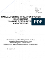 Manual For The Irrigation System Management Training of Irrigators Associations