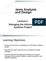Systems Analysis and Design: Managing The Information Systems Project