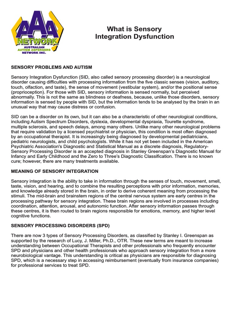 Sensory Profile Checklist Overview | PDF | Sensory Processing Disorder ...