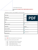 Homestay Application Form