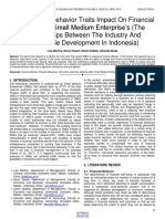 The Financial Behavior Traits Impact On Financial Distress at Small Medium Enterprises The Relationships Between The Industry and Sustainable Development in Indonesia - 0