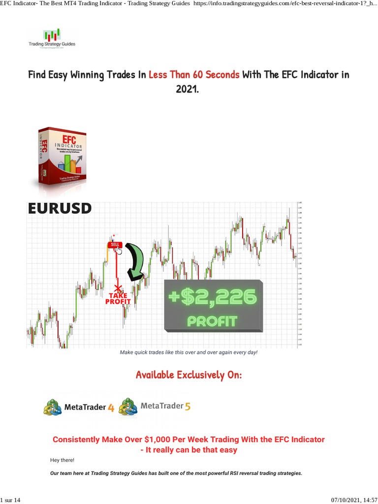 EFC Indicator - The Best MT4 Trading Indicator - Trading Strategy Guides |  PDF | Image Scanner | Investing