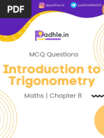 Chapter 8 INTRODUCTION TO TRIGONOMETRY MCQs