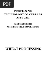 Processing Technology of Cereals ASFE 2201: Sudipta Behera Assistant Professor, Soabe