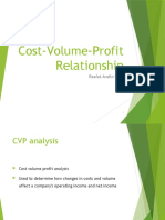 Cost-Volume-Profit Relationship: Reefat Arefin Khan