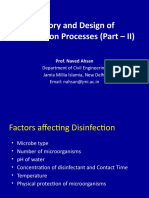 Theory and Design of Disinfection Processes (Part - II)
